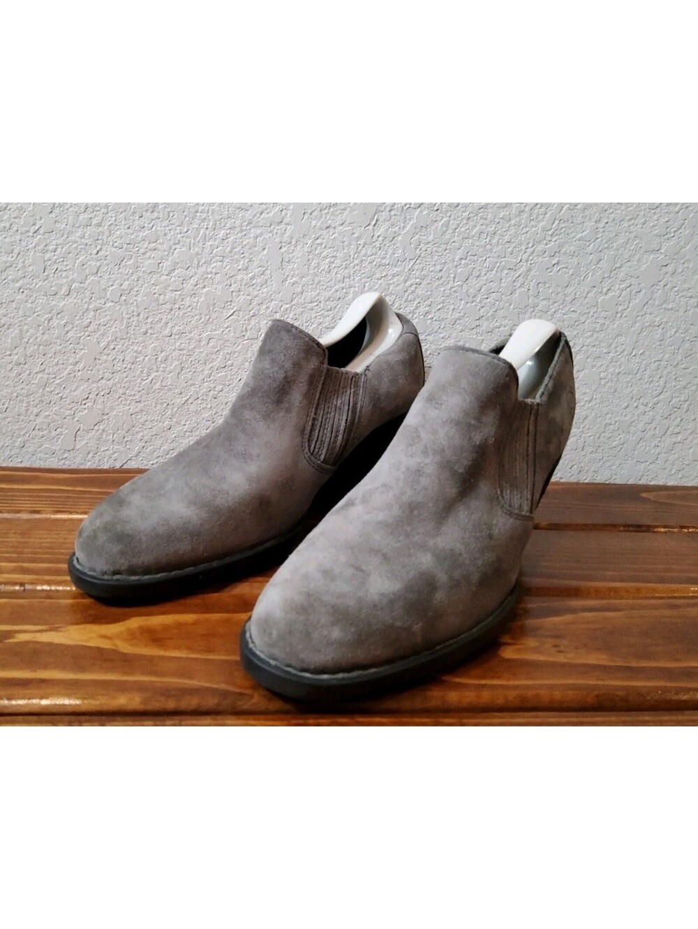 Born Fredrika Ankle Booties Suede Leather Western Slip On Women's 10 Gray